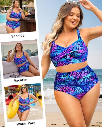 Image of Daci Women's Plus Size Bikini Sets - High Waisted Two-Piece Swimsuits with Tummy Control
