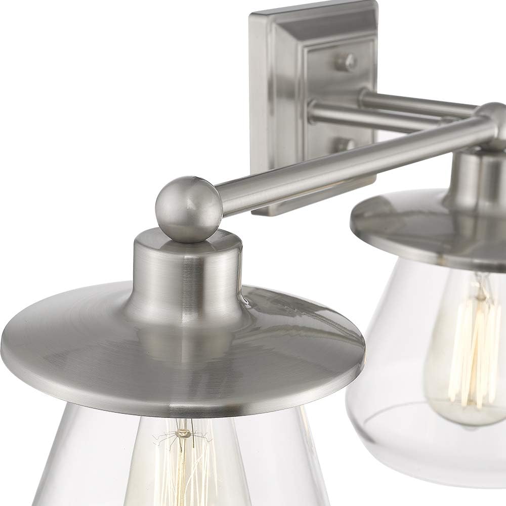 Flash Deals - 80% OFF Beionxii 3-Lights Bathroom Vanity Light | 24 Inches Modern Brushed Nickel Hallway Wall Sconce with Clear Glass BXS003