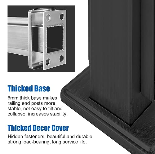 Barandilla de vidrio vertical negro mate con postes modulares 7
