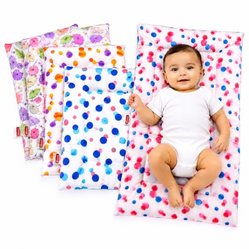 Image of VParents Cotton Crib Sheet for New Born Baby, Soft Cotton Godadi Set for Baby, Godari Bedding Set of 5, Multicolor