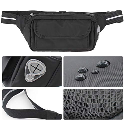 Bolsa de cintura de fitness, bolsa de cintura de grande capacidade poliéster de descompressão confor