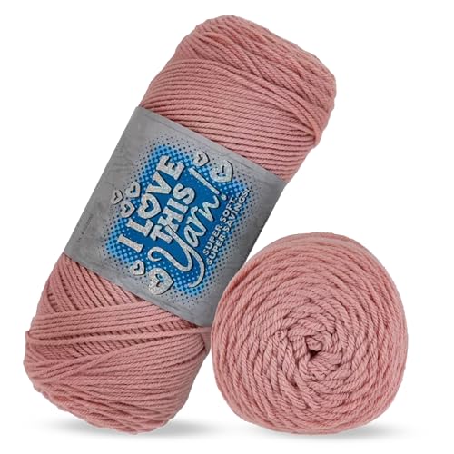 Image of I Love This Yarn Medium - Soft Skein - 355 Yards of 100% Acrylic Yarn for Crocheting Blankets, Hats, & More - DIY Handcrafting Accessories