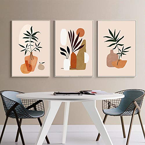 Art mural abstrait orange et vert pour habiller un grand mur vide sans encadrement