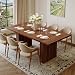 Miereirl 78 Inch Rectangular Dining Table for 6-8 People, Large Modern Farmhouse Kitchen Table with Grooved Wood-Strip Base, Perfect for Dining Room or Family Gathering, Walnut