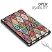 iPad Pro 12.9 2017/2015 Case, Hocase Folio Smart Case with Pencil Holder, Unique Design, Auto Sleep/Wake Feature, Soft TPU Back Cover for iPad Pro 12.9 1st&2nd Generation 2015&2017 - Mandala Flowers