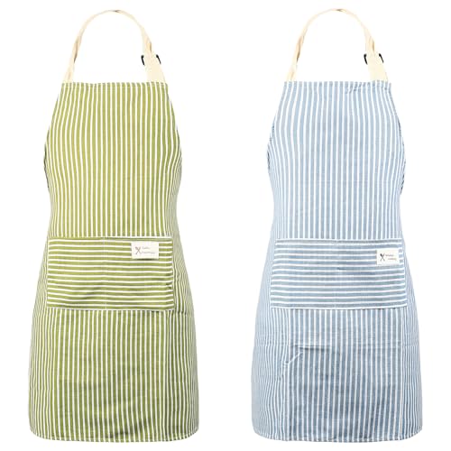 zrfgbxim 2 PcsTablier de Cuisine Femme Homme, Tablier Cuisine Femme Homme, Tablier à Bavette...