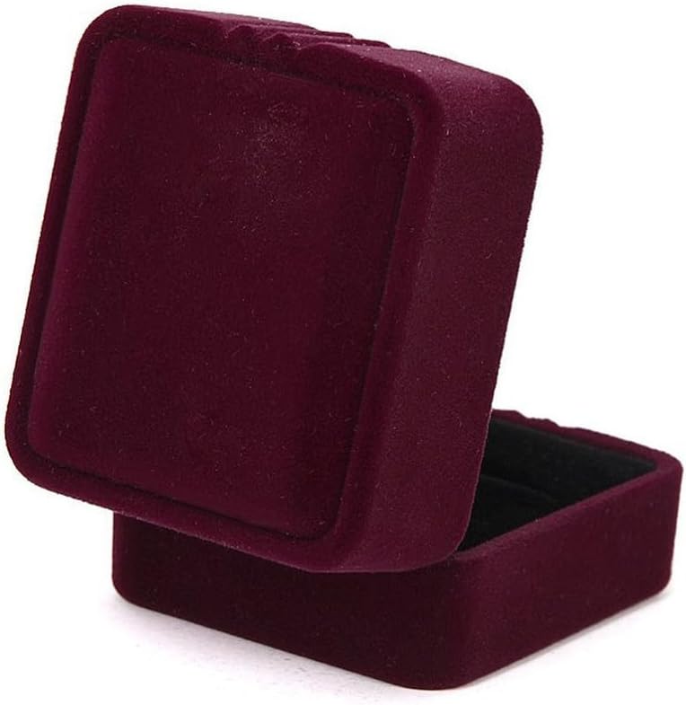 Toddmomy Ring Box for Wedding and Ring Storage Vintage Red Cloth image 3