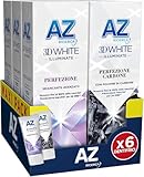 Az Ricerca Dentifricio 3D White Perfezione Carbone, Con Azione Sbiancante Denti Professionale, Maxi Formato Da 3 + 3 Confezioni X 50Ml