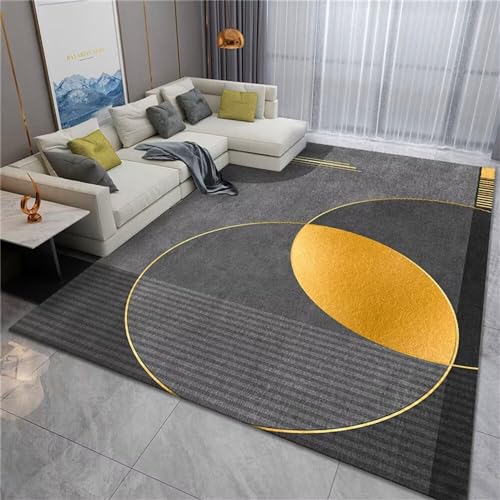 Tapis au design géométrique irrégulier gris classique chic de 60x90cm