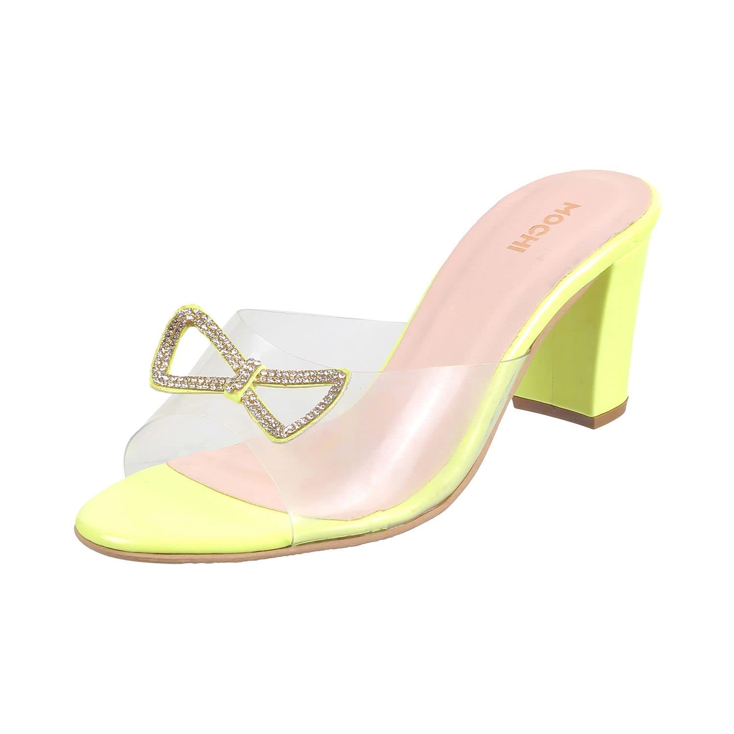 Mochi Women Yellow Block Heel Fashion Slip-on UK/5 EU/38 (40-2517) (B0BQ3PYFBM) Amazon Price History, Amazon Price Tracker