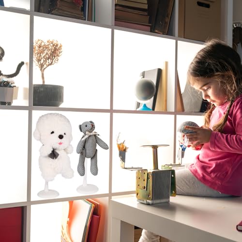 Mikikit 4 Stück Verstellbare Puppenständer: Halterung für 20-30 cm Puppen & Actionfiguren - Stabiles Display-Set für Schaufenster und Sammlungen, 21-26 cm Höhe