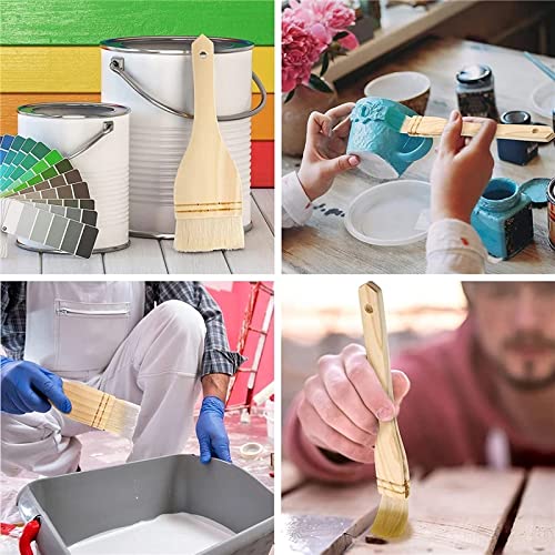 Flat Hake Paint Brushes Goat Hair Wooden Handle Copper Wire Twisted Art Brushes Artistic Painting For Watercolor Drawing/Watercolor/Acrylic/Oil Painting/School Art -6 Size #TOP5