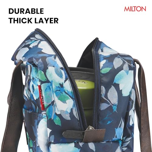 Image of MILTON Floral Lunch Bag I Design Tiffin Bag for Office for Men, Women I Eco Friendly, Spacious, Durable I 2.5 L I Blue