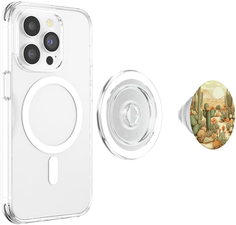 Cactus Pattern Desert Landscape Floral PopSockets MagSafe PopGrip for iPhone