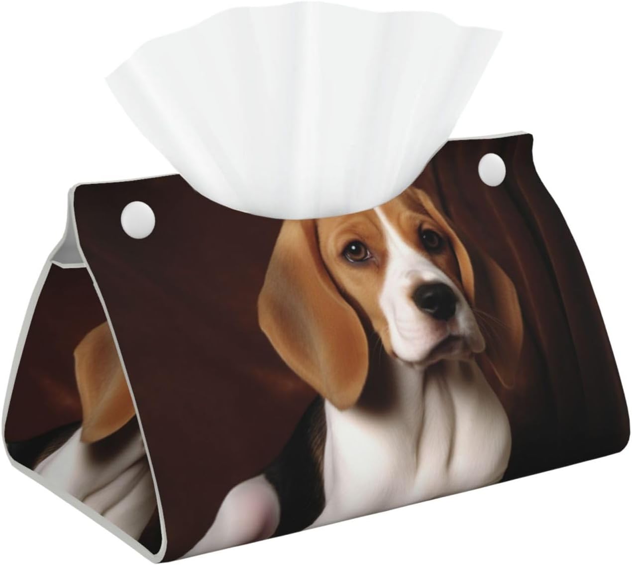 ovely Pet Dog Beagle Tissue Box Cover Modern PU Leather Tissue Holder Decorative Dispenser Paper Cover Case Car Facial Paper Organizer Rectangle Facial Tissue Case Home Decor