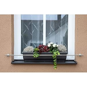 Dastech Blumenkastenhalterung an die Fassade einstellbar 600 bis 1000 mm für eine Gesamtfensterbreite von 600 bis 800 mm, Rostfreier Stahl V2A, Installation von Dübeln an der Fassade…