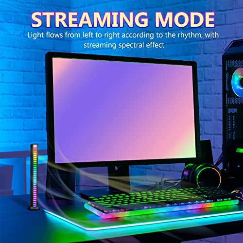 Osaladi Led Lighting Strips Led Rgb Light Bars, 2 Pack Voice-Activated Music Pick Up Rhythm Lights, Rechargeable Colorful Wireless Led Rhythm Strip Lights For Car Pc Tv Movie Gaming Led Strip Lights #TOP4
