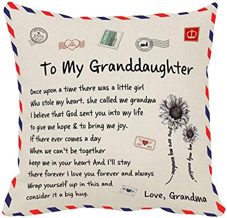 Kenon Personalized Pillow Covers to My Friends Gift For Grandma Chrismas Birthday Soft Solid Decorative Square Throw Pillow Covers Set Cushion Case for Sofa Bedroom Car