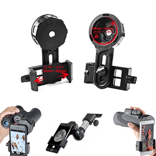 Gosky Spotting Scope Phone Adapter, Universal Telescope Phone Adapter, Cell Phone Digiscoping Adapter, Phone Mount for Binoculars Monocular Spotting Scope, Fit Almost All Brands of Smartphones by Gosky - Used condition - CA$11.31