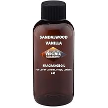 Sandalwood Vanilla Fragrance Oil 4 oz Bottle for Candle Making, Soap Making, Tart Making, Room Sprays, Lotions, Car Fresheners, Slime, Bath Bombs, Warmers...