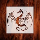Tribal Dragon Stencil – Reusable Fantasy Winged Beast Template for DIY Wall Art, Medieval Crafts, Tattoo Style Decor & Gamer Room Projects