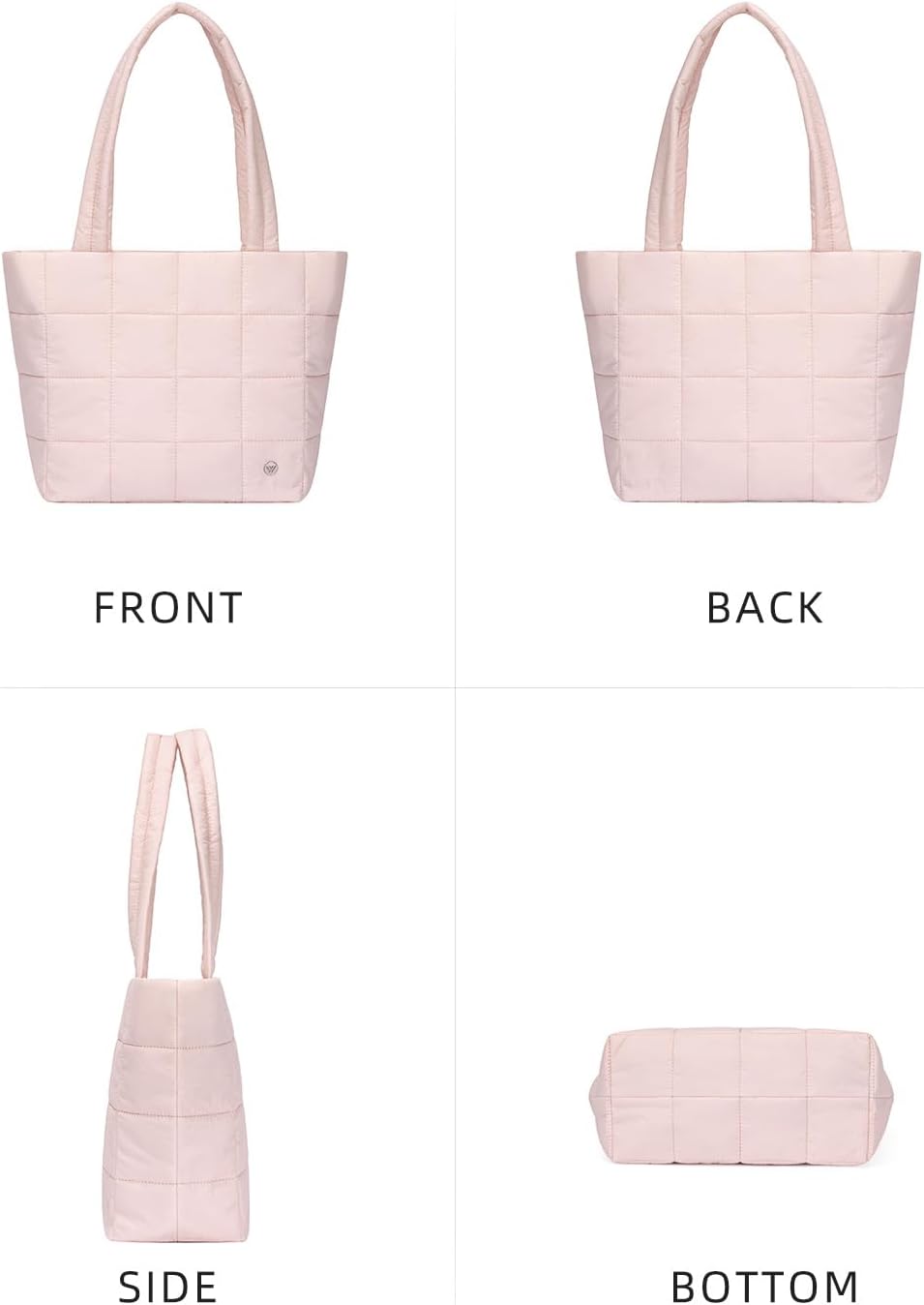 WESTBRONCO Puffer Tote Bags for Women Puffy Quilted Purse Nylon Shoulder Bag and Handbags with Laptop Compartment