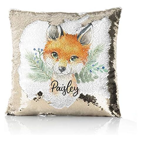 Hairyworm Personalised Sequin Cushion with Design Cover