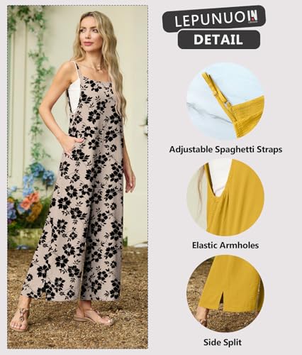 Lepunuo Plus Size Jumpsuits for Curvy Womens Overalls Linen — view 2