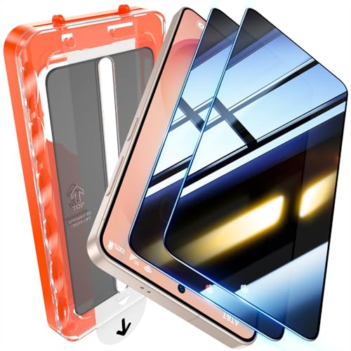 UniqueMe for S26 Privacy Screen - 2 PACK Samsung Galaxy S26 Privacy Screen Protector [Fingerprint Unlocking] Easy Installation,Bubble-Free,Anti-Spy,9H Tempered Glass,3D Full-coverage