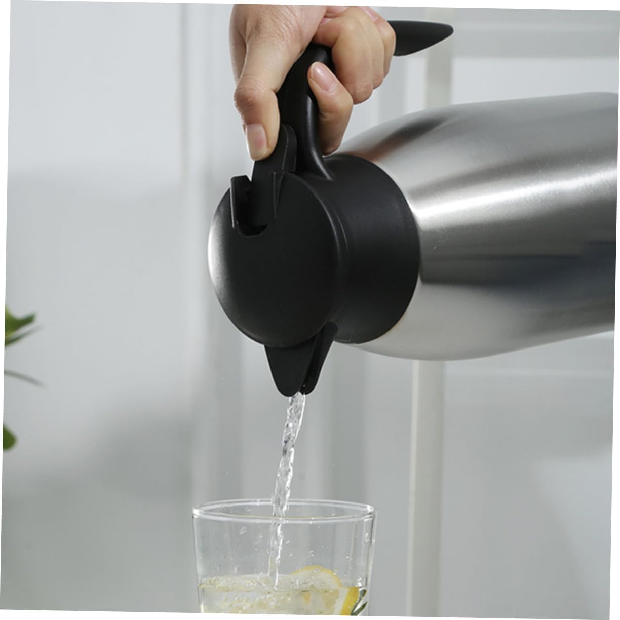 Stainless Steel Insulated Hot Water Carafe Thermal Coffee Container Comfortable Handle for Office Use Parties and Home Keeps Beverages Hot for Hours