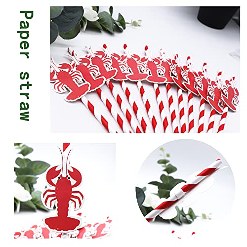 Pajillas de papel para fiesta con diseño de langosta, pack 24 miniatura 3