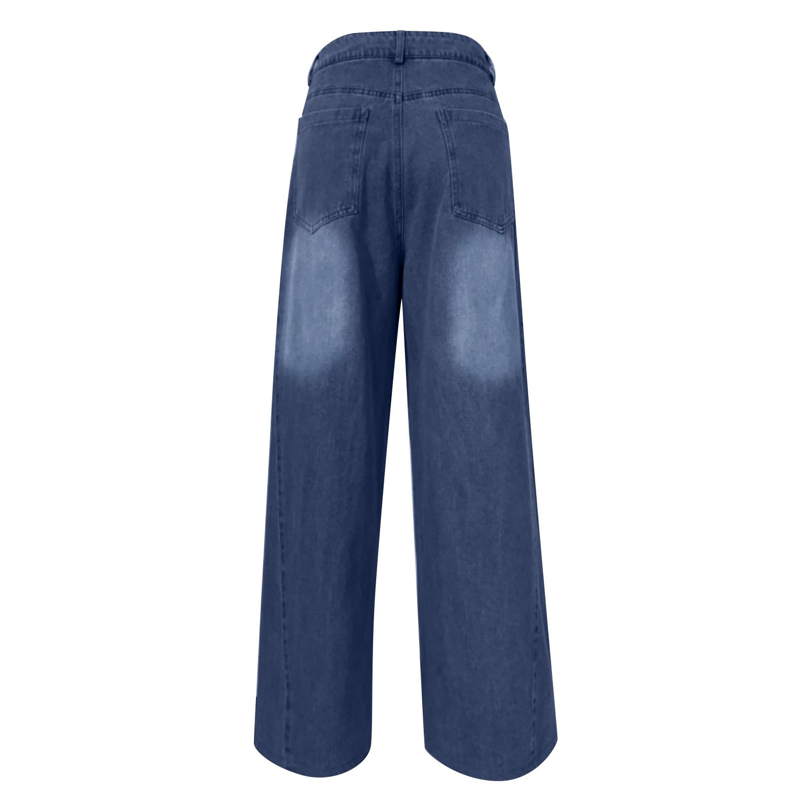 Jeans Baggy Donna Vita Alta Jeans Baggy Curvy Leggeri Pantaloni Elasticizzati Larghi Gamba Larga Tempo Libero Pantaloni Denim Vita Alta Casual Eleganti Comodi Pantalone Moda Wide Leg Hiphop