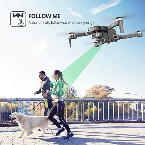4DRC F4 GPS Foldable Drone for Adults, 2-Axis Gimbal with 4K Camera, quadcopter with 5GHz FPV Live Video,Brushless Motor,GPS Return Home,Follow Me, 60 Minutes Flight Time, Carrying Case