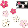 Frienda Clip para Ventilación de Auto con Flor Margarita, 3/3.3 cm, Rojo, Rosa, Blanco) | Accesorios Lindos y Estéticos para Tablero, Clip para Rejillas de Aire Acondicionado, Decoración Floral para Estilo Interior de Vehículo 2
