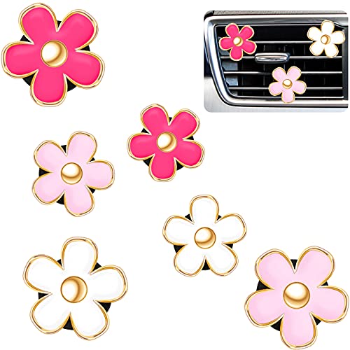 Frienda 6 Pcs Daisy Flower Air Vent Clip, 3/3.3 cm, Red, Pink,…