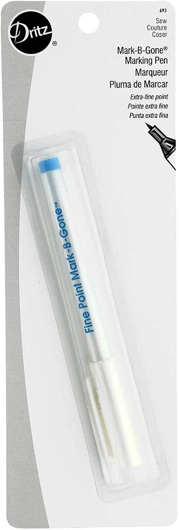 Dritz 693 Mark-B-Gone Marking Pen, Extra Fine Point, Blue, 1 Count (Pack of 1)