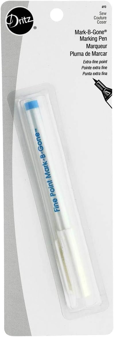 Dritz 693 Mark-B-Gone Marking Pen, Extra Fine Point, Blue, 1 Count (Pack of 1)