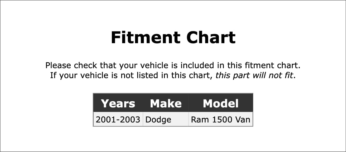 Evaporative Emissions System Leak Detection Pump Compatible With Dodge Ram 1500 Van 2001 2002 2003 PC-318051