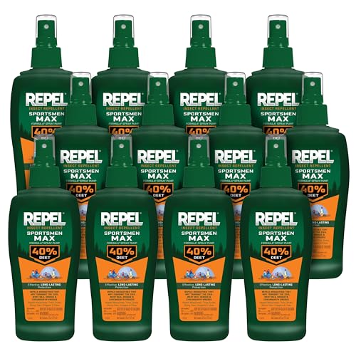 Repel Insect Repellent Sportsmen Max Formula Spray Pump 40% DEET, 6-Ounce, 12-Pack ,Yellow, 72.0 Fl.Oz