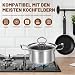 Topfset Induktion 10-Teilig, Topfset aus Edelstahl mit Glasdeckel