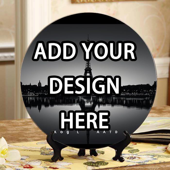 Vintage car 10-inch Ceramic Plate for Wall Display or Tabletop, with Stand & Hook DP-307860276
