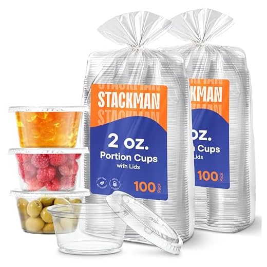 [200 Sets - 2 oz.] Small Plastic Containers with Lids, Jello Shot Cups, Condiment Cups, 2oz Dipping Sauce & Salad Dressing Container, Disposable Mini Plastic Portion Souffle Cups Ramekins, Pudding Cup