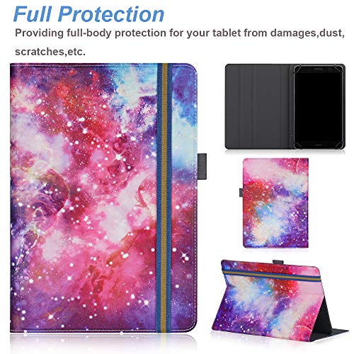 SINSO Universal Stand Folio Case Cover for All 7-8" Tablets (For Fire 7 tablet/For Fire HD 8,For Pad Mini 7/6/5/4/3/2/1,Lenovo Tab M7 7 inch/Lenovo Tab M8 8 inch),Galaxy
