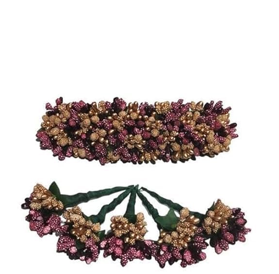 Hair Accessories For Women's & Girls -Stylish Red Rose Artificial Flowers Bun Juda Bridal Brooch & Braid For Hairstyle & Decoration - Pins & Clips For Style Of Bride, Wedding & Party-image-19