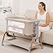 ANGELBLISS 3 in 1 Baby Bassinet, Rocking Bassinets Bedside Sleeper with Comfy Mattress and Wheels, 6 Height Adjustable Easy Folding Portable Bedside Crib for Newborn Infant (Khaki)