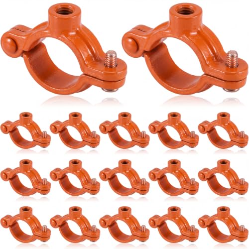 Otoolling 20 Pack 3/4" Split Ring Pipe Hanger Galvanized Bracket, Orange