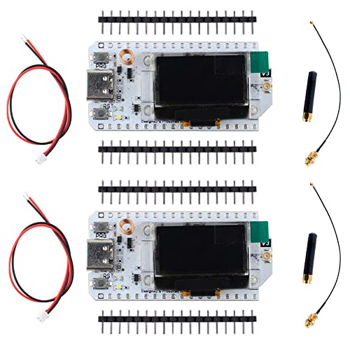 DIYmall 915MHz ESP32 LoRa V3 Development Board SX1262 0.96 Inch OLED Display WiFi+BLE Lora Kit with LoRa Antenna for Arduino IOT Smart Home (2Sets) - Thumbnail 2
