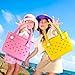 Mangoxel Small Rubber Beach Bag, EVA Travel Tote Mini bag for Women Waterproof Outdoor Beach Tote Washable Bitty Bag Open Handbag (white)