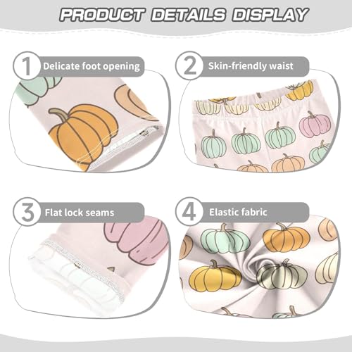 Colorful Pumpkin Girls Casual Leggings for Kids Printed Long Pant Bottoms Stretch and Soft3