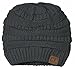 Thick Slouchy Knit Oversized Beanie Cap Hat,One Size,Melange Gray